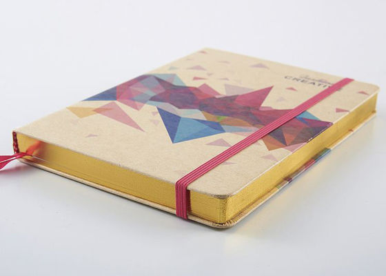 Notizbuch-perfekte Bindung und Anhänger des Goldrand-Kraftpapier-Pappfesten einbands