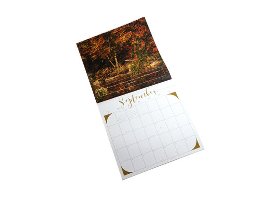 Innovatives Kraftpapier-Wandkalender-Gold/silberne Folie mit Landschaftsmuster