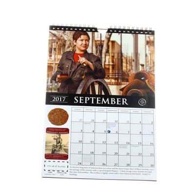 Einzigartige Mode-riesiges Monatswandkalender-gestrichenes Papier mit Aufhänger