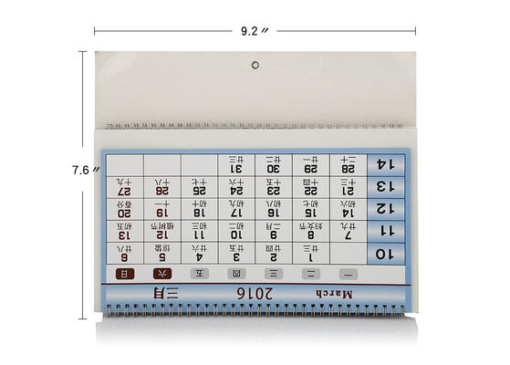 Kundengerechter Kunstdruckpapier-Wandkalender-Logo-Druck beschichtet und glattes lamelliert